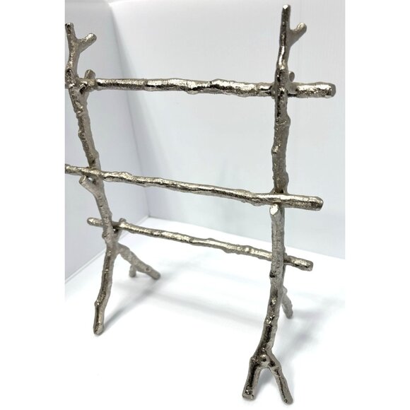 Silver Branch Tree Jewelry Stand 3 Bars Bracelets Rings Organizer Display Rack - Picture 7 of 9